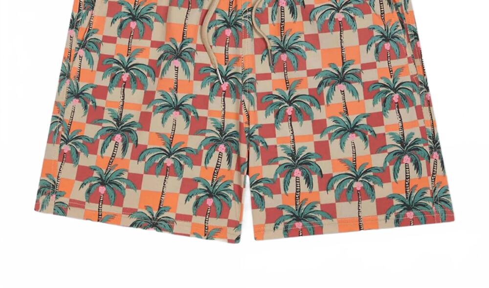 NEW FAIR HARBOR men's bungalow trunk in checkered palms